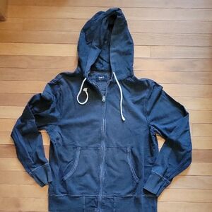 Gap Navy Blue Distressed Zip-Up Hoodie